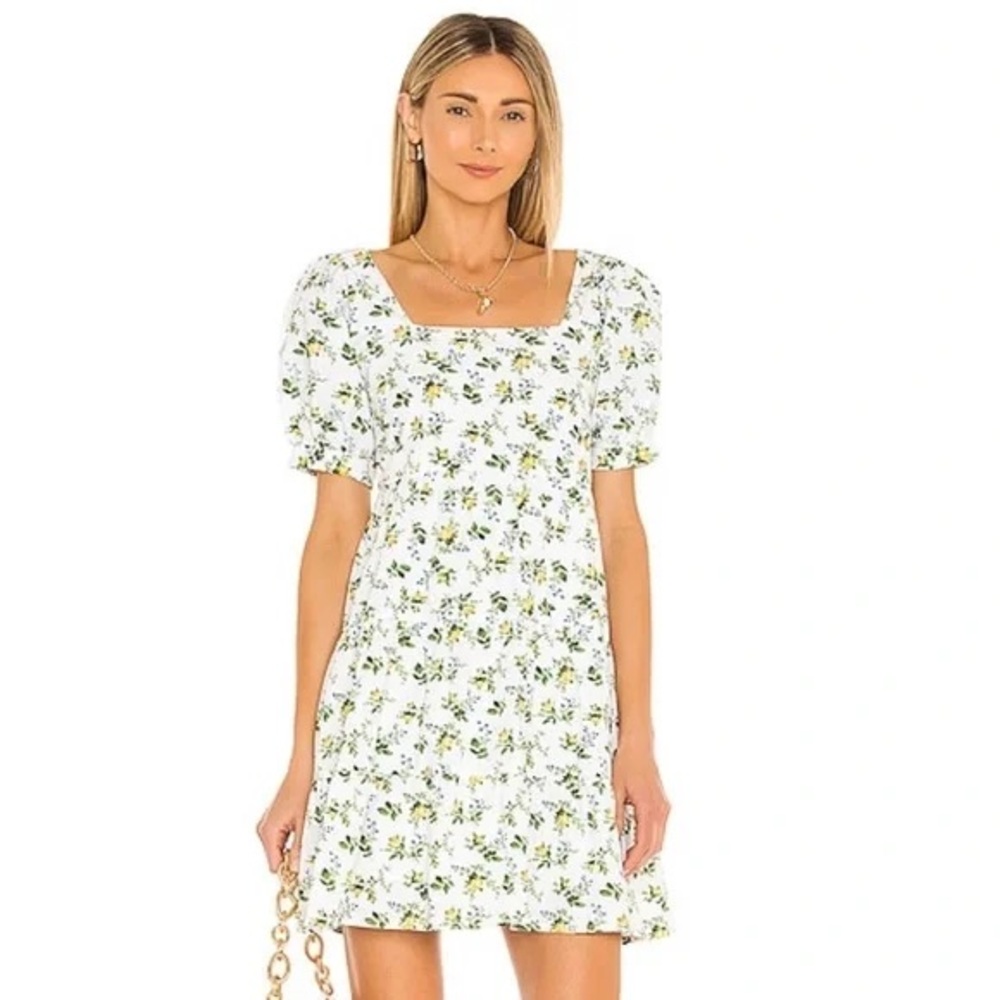 Faithfull the Brand White Floral Mini Dress